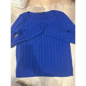 American‎ Eagle Royal Blue Cable Knit Sweater - Wool Blend - Size Large